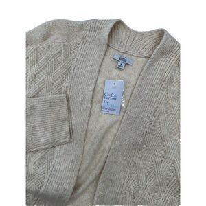 Croft & Barrow The Extra Cozy Cardigan Womens 1X Beige Cable‎ Knit Soft Open NEW